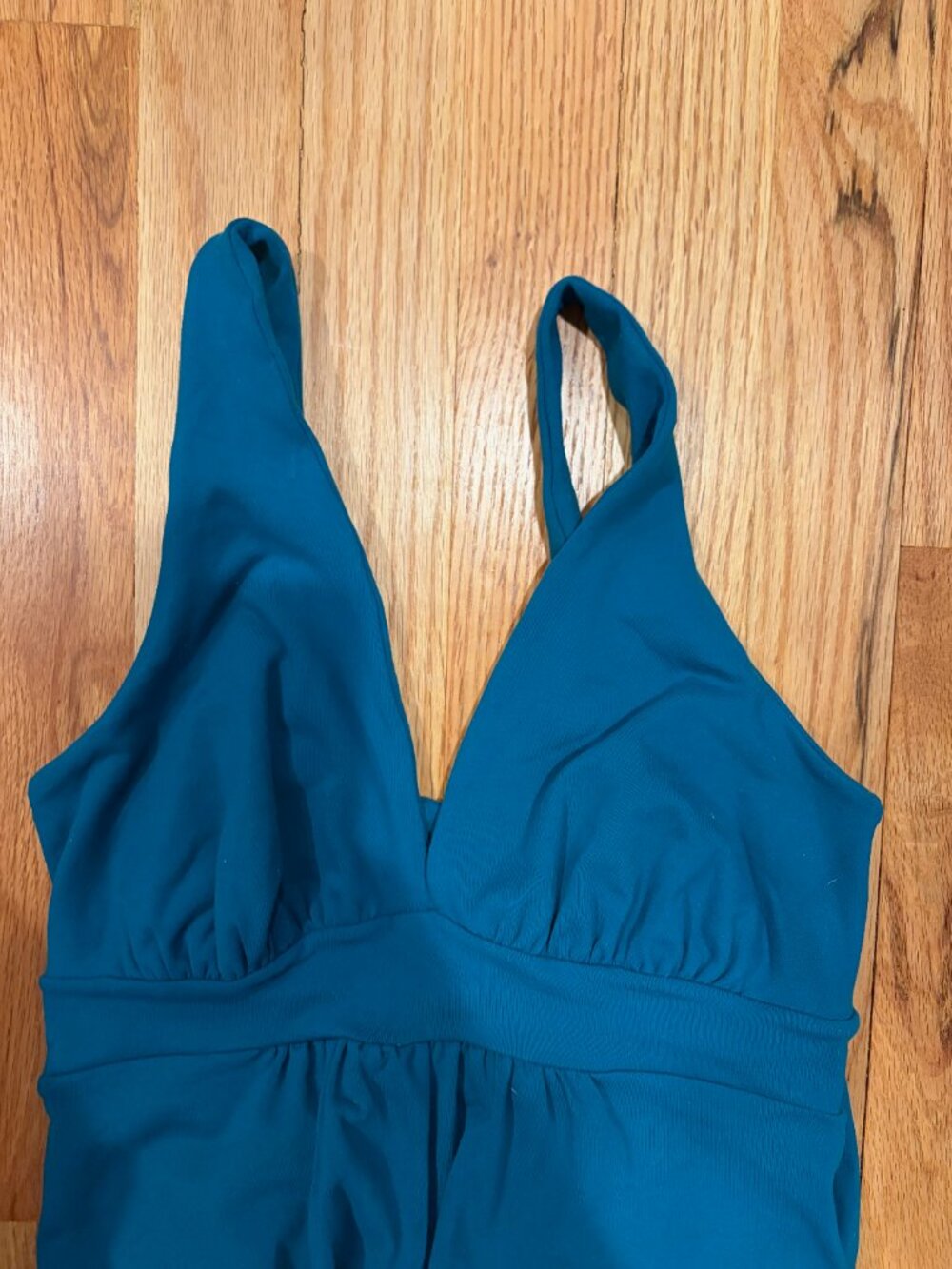 Susana Monaco Teal Deep V Maxi Dress XS Y2K Supplex Made in USA - Picture 6 of 9